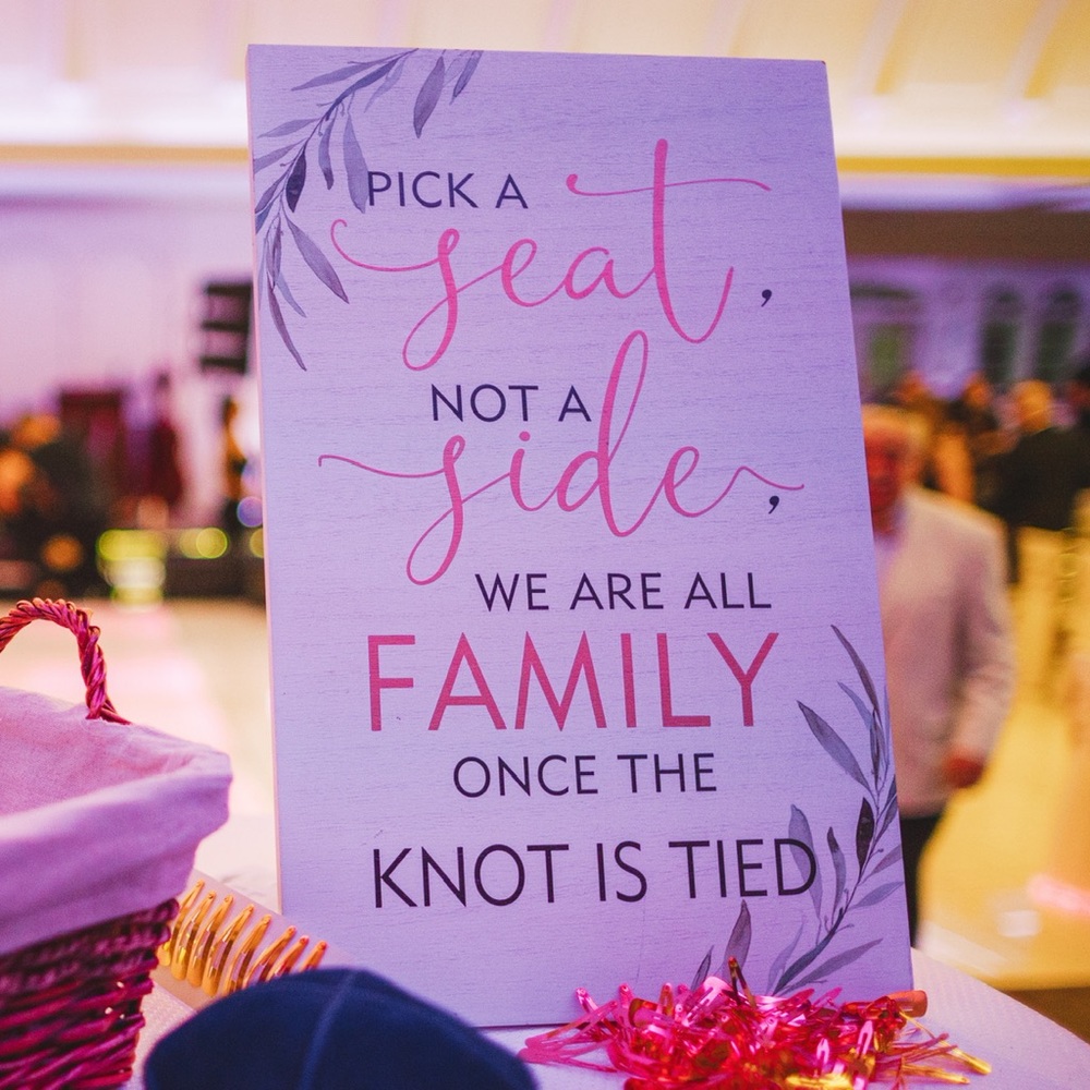 Wedding ceremony sign